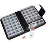 Floral Pill Case Box, Pill Organizer 14 Day Pill Holder Travel Pill Container & Medication Organizer, Travel Case – 4 Marked Compartments for Each Day of The Week – Morn, Noon, Eve, Bed