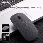Wireless Mouse, Inphic Slim Silent Click Rechargeable 2.4G Wireless Mice 1600DPI Mini Optical Portable Travel Cordless Mouse with USB Receiver for PC Laptop Computer Mac MacBook