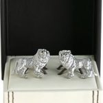 Safari Lion Cufflinks with Crystal Eyes with Travel Presentation Gift Gift Box