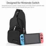 EEEKit Backpack Crossbody Travel Bag for Nintendo Switch Console Joy-cons and Accessories, Charge Your Phone Via Side USB Charging Interface