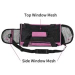 JMOON Cat Carrier Soft-Sided Airline Approved Pet Carrier Bag,Pet Travel Carrier for Cats,Dogs Puppy Comfort Portable Foldable Pet Bag (Medium, Pink)