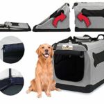 Pet Portable Crate – Great for Travel, Home and Outdoor – for Dog’s, Cat’s and Puppies – Comes with A Carrying Case ((48” x 31” x 31”), Grey/Black)