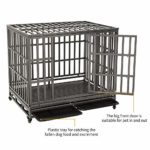LUCKUP Empire Heavy Duty Dog Cage Strongest Metal Kennel and Crate for Medium and Large Dogs, Pet Playpen with Four Wheels,Easy to Install,42 inch,Black …