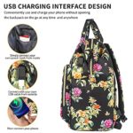 Laptop Backpack for Women, College School Backpack Purse Bookbag with USB Charging Port, 15.6 Inch Travel Laptop Backpack for Girls Anti Theft Carry On Bag for Work/Teacher/Nurse/Office, Floral
