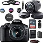 Canon EOS 2000D (Rebel T7) Digital SLR Camera with 18-55mm Lens Kit (Black) – Basic Accessories Bundle