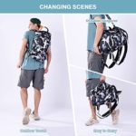 40L Men & Women Gym Duffle Bag Waterproof Lightweight Laptop Backpack Durable Travel Shoulder Bags for Sport Hiking School – Glacier White