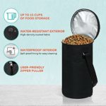 ARCA PET Travel Food Bag & Bowl Kit for Food and Water – 15 Cup Cat & Dog Food Bag with 2 Collapsible Bowls – Kibble Bag for Camping and Travel (Black)