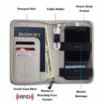 Phone Charging Passport Holder -Multiple Variations with NEW and IMPROVED Removable Power Bank- RFID Blocking – Travel Wallet Compatible with All Phones – Travel Accessories (Cool Gray)