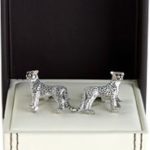 Safari Cuff-Daddy Cheetah Cufflinks with Swarovski Eyes with Travel Presentation Gift Box