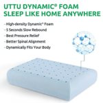 UTTU Camping Pillow with Memory Foam Gel Insert, Portable Travel Pillow with a Storage Handbag, Cooling Pillow for Backpacking, Seat Cushion and Lumbar Support, Washable Pillowcase