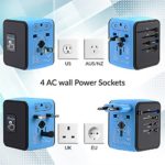 Unidapt Universal Travel Power Adapter, International Adaptor, Fast 2,4A 4-USB Worldwide European Power Charger, AC Wall Plug Adapters – All in One for Europe US USA UK EU AUS & Asia