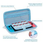 Geekshare Blue Cute Cat Paw Case Compatible with Nintendo Switch – Portable Hardshell Slim Travel Carrying Case fit Switch Console & Game Accessories – A Removable Wrist Strap (Blue)