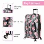 Betsey Johnson Designer Luggage Collection – Expandable 3 Piece Hardside Lightweight Spinner Suitcase Set – Travel Set includes 20-Inch Carry On, 26 inch and 30-Inch Checked Suitcase (Stripe Roses)