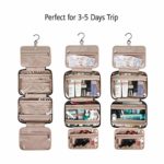 BAGSMART Toiletry Bag Travel Bag with hanging hook, Water-resistant Makeup Cosmetic Bag Travel Organizer for Accessories, Shampoo, Full Sized Container, Toiletries, Black