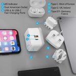 European Plug Travel Adapter Set, Ceptics, Safe Dual USB & USB-C – 2 USA Socket – Compact & Powerful – Use in Germany, France, Italy, UK – Includes Type E/F, Type C, Type G SWadAPt Attachments