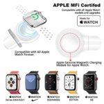 Portable Apple-Watch-Charger 【Apple MFi Certified】 Wireless iWatch-Charger Apple Watch Magnetic USB Charger iWatch Travel Charger Fast Wireless Charging 5W for Apple Watch Series 6 5 4 3 2 1/SE White