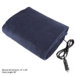 Stalwart 75-hblanket Electric Car Blanket- Heated 12 Volt Fleece Travel Throw for Car and RV-Great for Cold Weather, Tailgating, and Emergency Kits by -BLUE