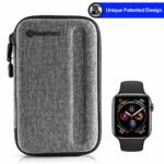 tomtoc Travel Carrying Case for iWatch SE Series 7/6/ 5 / 4 / 3, Compatible with 5 Bands & Cable & Accessories, Portable Protective Storage for iWatch 40 and 44mm