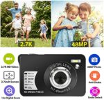 Digital Camera 2.7K 48 Mega Pixels 2.7 Inch HD Camera Rechargeable Mini Camera Students Camera Pocket Camera Digital Camera with 16x Digital Zoom Compact Camera for Beginner(32GB SD Card Included)