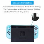 Dockable Case for Nintendo Switch – COMCOOL 3 in 1 Protective Cover Case for Nintendo Switch and Joy-Con Controller with Screen Protector and Thumb Grips – Blue and Cyan