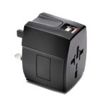 Kensington International Travel Adapter with 2.4 Amp Dual USB Ports (K33998WW), Black, 2 Prong