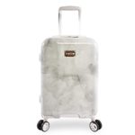BEBE Women’s Lilah 2 Piece Set Suitcase with Spinner Wheels, Silver Marble, One Size