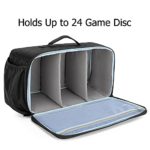 CURMIO Game Disc Storage Bag Holds Up to 24 Discs, Game Disk Travel Case Compatible with PS5/PS4/PS4 Pro/PS3/Xbox One/Xbox 360//Xbox Series X/S, Blue Stripe(Bag Only)