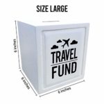 Travel Fund Piggy Bank (Large) – Wedding and Travel Gift Ideas – Money Box – House Warming and Retirement Gifts for Travelers White