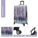 Steve Madden 28 Inch Checked Luggage Collection – Scratch Resistant (ABS + PC) Hardside Suitcase – Designer Lightweight Bag with 8-Rolling Spinner Wheels (Diamond)