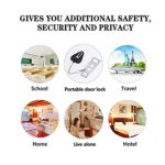 Xhwykzz Portable Door Lock, Family Travel AirBNB Hotel School Home Apartment Must Haves Security Devices Door Locks Jammer Self Defense for Additional Safety (Black 1 Pack)