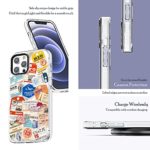 Clear Case Compatible with iPhone 13 Pro 6.1 inch 2021,Boarding Pass Stylish Airline Tags Travel Stamps Women Men Pattern Soft Shockproof Protective Case for iPhone 13 Pro
