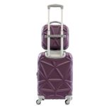 AMKA – Gem Hardside Carry On and Weekender Luggage Set with Spinner Wheels, 2-Piece, Purple (20-inch & 12-inch)