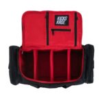 KXKS. (Kicks Kase) Premium Sneaker Bag & Travel Duffel Bag – 3 adjustable compartment dividers – For shoes, clothing and gym (Black/Red)