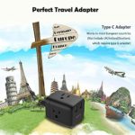 TESSAN European Travel Plug Adapter International Power Plug with 2 USB, Type C Outlet Adaptor Charger for US to Most of Europe EU Spain Italy France Germany