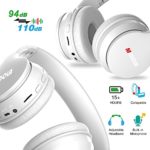 Midola Headphones Bluetooth Wireless/Wired Kids Volume Limit 94dB /110dB Over Ear Foldable Noise Protection Headset AUX 3.5mm Cord Mic for Children Boy Girl Travel School Phone Pad Tablet PC White