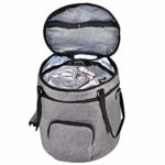 Pressure Cooker Travel Tote Bag, 2 Compartments Travel Tote Case for Cooker Accessories,Kitchen Round Applicances Storage Bag(Enclosed on the Bottom) (Grey, Fit for 8 QT Instant Pot)