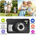 Digital Camera 2.7K 48 Mega Pixels 2.7 Inch Rechargeable Mini Camera Students Camera Pocket Camera Digital Camera with 16x Digital Zoom Compact Camera for Beginner(1 Battery,32GB SD Card Included)