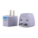 ALINNA Travel Power Adapter, High Performance Universal UK EU AU to US Plug Adapter Converter(2 Pack), White