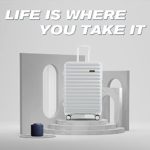 Coolife Luggage Suitcase 3 Piece Set expandable (only 28”) ABS+PC Spinner suitcase with TSA Lock carry on 20 in 24in 28in (white grid)
