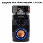 Bluetooth Speaker, Portable Wireless Speakers with Subwoofer, Heavy Bass, 2Loud Speaker, LED Lights, FM Radio, MP3 Player, Remote, Suitable for Travel, Indoor and Outdoor