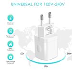 European Travel Plug Adapter Charger for iPhone Samsung Android Phone ,International Power Adaptor with 2 Charger Port USB, EU Wall Charging Block Brick Plug in Europe Germany Outlets Power Strip