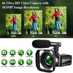 Video Camera 4K Camcorder Vlogging Camera for YouTube UHD 30M 30FPS Digital Zoom Camcorder 3 In Touch Screen Support Webcam Microphone