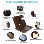 SOOMME Wood Phone Docking Station Ash Wallet Stand Watch Organizer Key Holder to Boyfriend Husband Wife Dad Birthday Nightstand Purse Father Graduation Male Travel Idea Gadgets