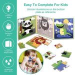 Magnetic Puzzles for Kids Ages 2 3 4, Advanced Version 9-12-16 Piece Animal Wooden Jigsaw Puzzles Book for Toddlers, Travel Games, Preschool Educational Learning Toys for 2 3 4 Year old Boys and Girls
