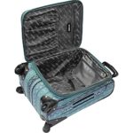 Steve Madden Designer 20 Inch Luggage Collection – Lightweight Softside Expandable Suitcase for Men & Women – Durable Carry On Bag with 4-Rolling Spinner Wheels (Legends Turquoise)