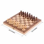 ColorGo Magnetic Wood Chess Set with Folding Chess Board,11.5×11.5 Inch Portable Travel Wooden Chess Game Set for Kids and Adults,Includes Extra Kings Queens