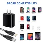 20W iPhone 12 Charger, USB C Charger Travel Plug with 6.6FT Fast Charger Sync Cord MFi Certified for iPhone 12 Pro Max/11/XS/XR/X/8/iPad/AirPods, Black