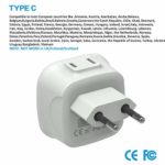 [3-Pack] European Travel Plug Adapter, VINTAR International Power Adaptor with 2 American Outlets- 2 in 1 European Plug Adapter for France, Germany, Greece, Italy, Israel, Spain (Type C)