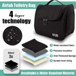 Travel Hanging Toiletry Bag for men and women, Airlab Large Toiletries Organizer, Make up, Cosmetic bag with Handle and Hook, Travel Organizer, Black