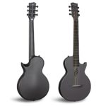 Enya Nova Go Carbon Fiber Acoustic Guitar 1/2 Size Beginner Adult Travel Acustica Guitarra w/Starter Bundle Kit of Colorful Gift Packaging, Acoustic Guitar Strap, EVA Case, Cleaning Cloth(Black)